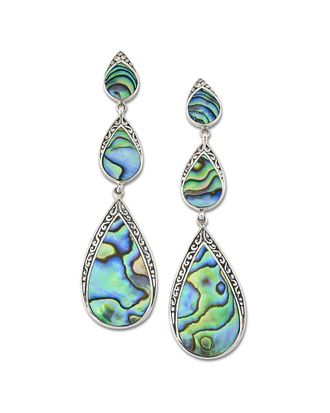 Samuel B. Silver Abalone Drop Earrings