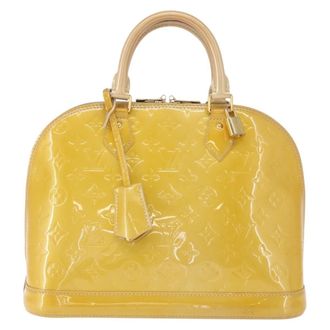 Louis Vuitton Alma Patent Leather Yellow Patent_Leather Handbag (Pre-Owned)