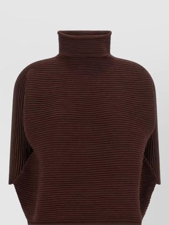 Pleats Please Issey Miyake ribbed high neck jumper