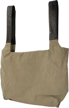 Yohji Yamamoto Unisex Patch Dot Handbag - Yohji Yamamoto Synthetic Khaki Bags Handbags-Purses
