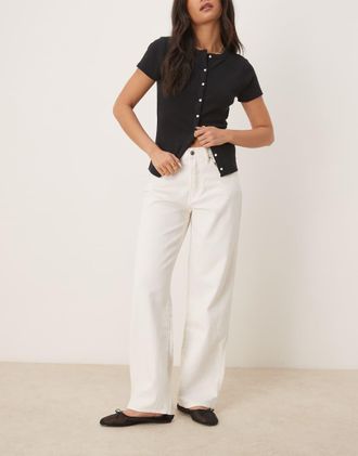 Gina Tricot Gina Tricot - Jeans extra ampi bianco sporco