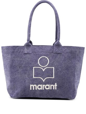 Isabel Marant small Yenki logo-embroidered tote bag - Purple