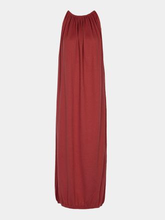Frenckenberger Drape Cotton and Cashmere Long Dress