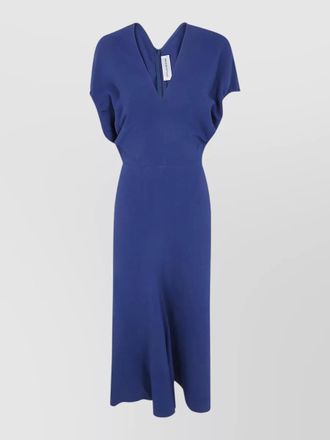 Victoria Beckham edith midi dress v neckline draped sleeves