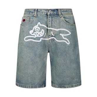 Icecream Denim Shorts, male, Blue, Size: W30 Running Dog Denim Shorts