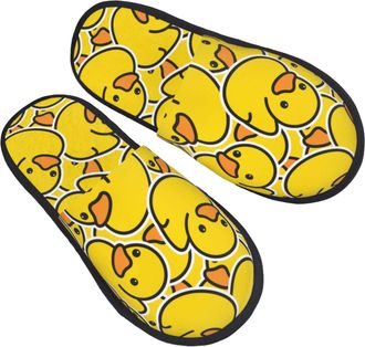 Generic Cotton Slippers Duck Rubber Duck Animal Anti-Skid Shoes With Mute Sole Slippers For Christmas Big Kid Indoor L