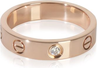 Cartier Pre-Owned Cartier Rose Gold Diamond Small Model Love Ring