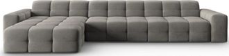 BLOOMINGLOFT 5-Sitzer Design Ecksofa Kendal Bezug: Grau