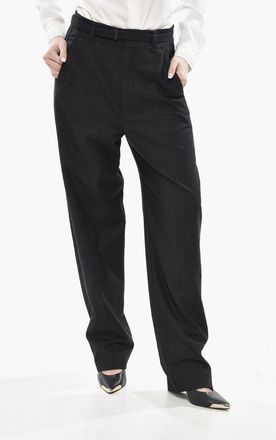 Christophe Lemaire Pantaloni a Vita Alta in Misto Cashmere con Cintura Lemaire