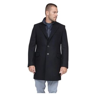 Fay Easy DB Coat - male - Fay - Single-Breasted Coats - Blue - XL - Coats