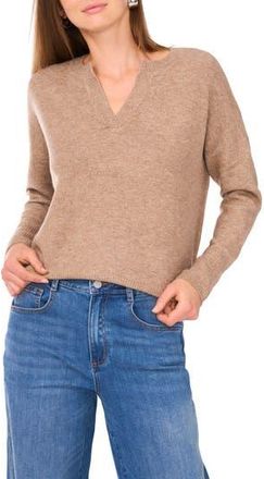 Vince Camuto Drop Shoulder V-Neck Sweater in Taupe at Nordstrom Rack, Size X-Large