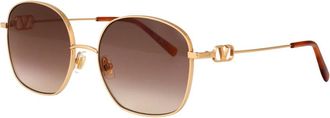 Valentino Rechthoekige Metalen Zonnebril - unisex - Accessoires - Geel - Maat: 57 MM