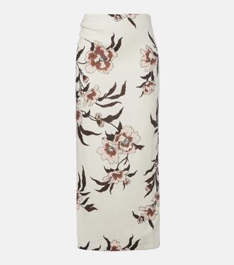 Sir. Floral linen maxi skirt