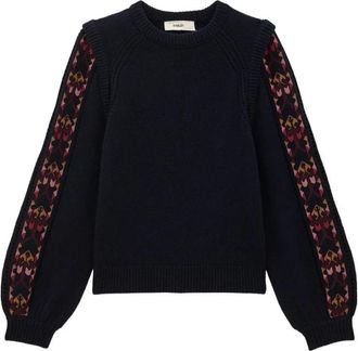 BA&SH Elda Pullover - Dames - Ronde hals truien - Blauw - XS - Wol - Truien & Vesten