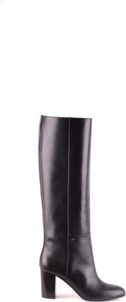 Dsquared2 Grijze leren laarzen met brede hak - Dames - Laarzen met Hak - Zwart - 36 EU - Leer - Schoenen