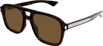 Saint Laurent Aviator-style Sunglasses - Brown Havana - One Size