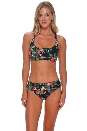 Sunsets Brandi Bralette Bikini Swimsuit Top in Fleur Noire at Nordstrom, Size Medium