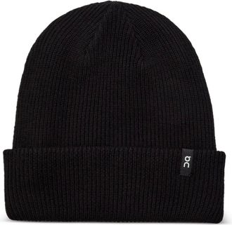 On Running logo-detail beanie hat - men - Merino - One Size - Black