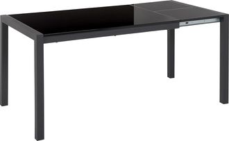 Beliani Beliani - Mesa De Comedor Extensible Negro 120/160 X 80 Cm Patas De Metal Mecanismo Tradicional Brillante Lacado Cocina Granada