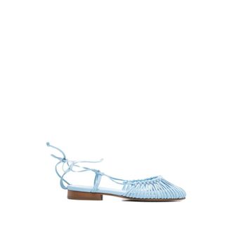 Hereu Flat Sandals, female, Blue, Size: 11 US Mantera Leather Ballets