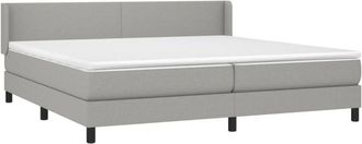 vidaXL Vidaxl - Cama Box Spring Con Colch&oacute;n Tela Gris Claro 200x200 Cm