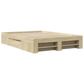 Berkfield Home Durable Bed Frame without Mattress Sonoma Oak 120x200 cm Engineer in Light Brown | Size: Small Double