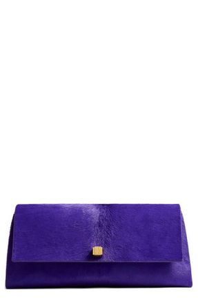 Khaite Audrey Genuine Calf Hair Clutch in Amethyst at Nordstrom