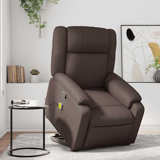 vidaXL Vidaxl - Sill&oacute;n Reclinable De Masaje De Pie De Cuero Sint&eacute;tico Marr&oacute;n