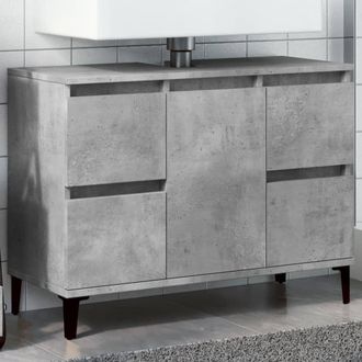 Berkfield Home Sink Cabinet Concrete Grey 80x33x60 cm Engineered Wood | Size: 80 x 33 x 60 cm