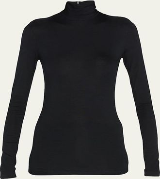 Akris Turtleneck Long-Sleeve Modal-Stretch Top