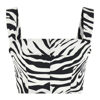 Dolce & Gabbana Drill Top met Zebraprint - Dames - Tops zonder mouwen - Veelkleurig - XS - Katoen - Tops
