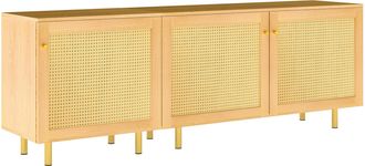 STILVORA Aparador Modular Con 3 Puertas Y Estante Interior Para Comedor, En Mdf, Natural, 180 &times; 40 &times; 63 Cm