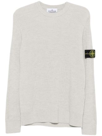 Stone Island Knitwear Patch Logo Ribbed Sweater