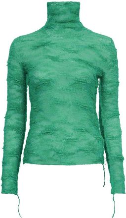 Maison Margiela semi-sheer roll-neck jumper - women - Acrylic - M - Green