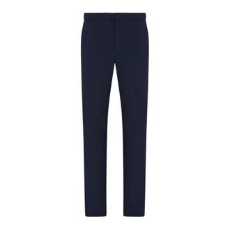 Emporio Armani Broeken, Heren, Blauw, S, Micro Trama Jersey Broek