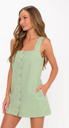Show me your Mumu Everly Mini Dress in Field Green Gingham at Nordstrom, Size X-Large