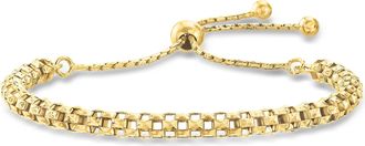 Ross-Simons Italian 18kt Yellow Gold Over Sterling Silver Mesh Bolo Bracelet