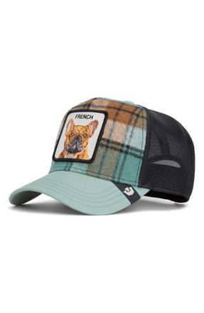 Goorin Brothers Bull Dog Brushed Plaid Trucker Hat in Shadow Grey at Nordstrom