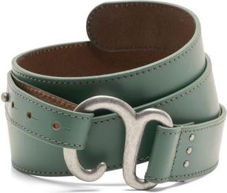 Free People WTF Arlo Leather Hip Belt in Secret Sage at Nordstrom, Size Medium