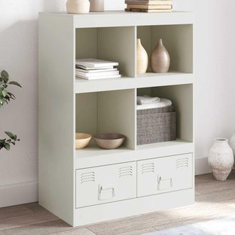 vidaXL Aparador De Acero Blanco 67x39x95 Cm Vidaxl