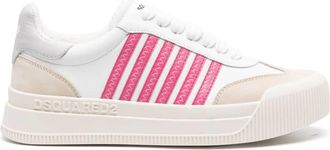 Dsquared2 Womens New Jersey Pink Sneakers - White Leather - Size EU 40