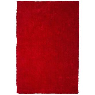 Beliani Alfombra De Pelo Largo Roja 160 X 230 Cm Moderna Demre