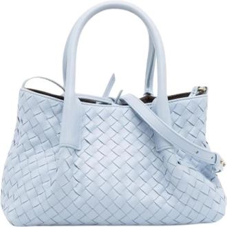 Bottega Veneta Pre-owned Handbags, female, Blue, Size: ONE SIZE Pre-owned Leather Tote