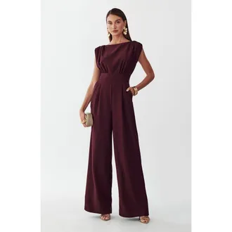 BWLDR Stella Jumpsuit in Wine at Nordstrom, Size 4