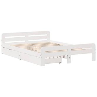 Berkfield Home Full Bed frame without Mattress White 140x190 cm Solid Wood Pine