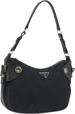 Prada Pre-owned Nylon Shoulder Bag - Dames - Vintage Schoudertas - Zwart - ONE Size - Nylon - Vintage