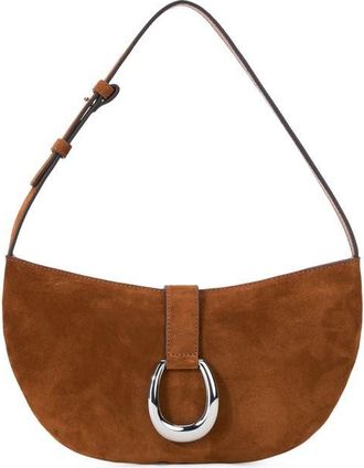 Staud Harlow Crescent Leather Shoulder Bag in Tabac at Nordstrom