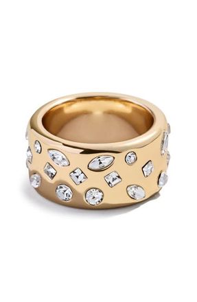 BaubleBar Simone Pav&eacute; Band Ring in White at Nordstrom, Size 7