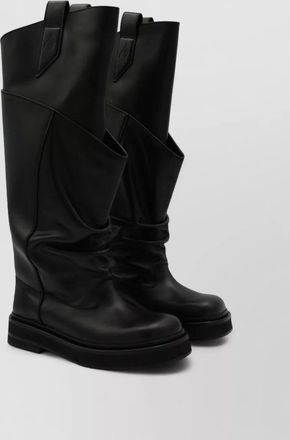 The Attico leather draped knee-high boots
