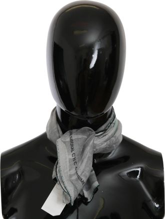 Costume National Womens Gray Silk Shawl Foulard Wrap Scarf